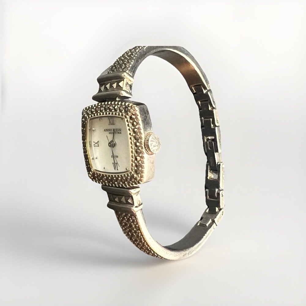 Vintage Anne‎ Klein 759S Swiss Movt Watch Silver Water Resistant SS Gorgeous